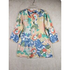 Kikisol Women's Floral Tunic Top Size XL